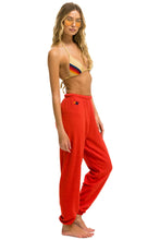 Load image into Gallery viewer, Aviator Nation 5 Stripe Sweatpants - Red Neon Rainbow