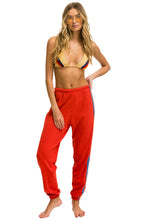 Load image into Gallery viewer, Aviator Nation 5 Stripe Sweatpants - Red Neon Rainbow