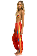 Load image into Gallery viewer, Aviator Nation 5 Stripe Sweatpants - Red Neon Rainbow
