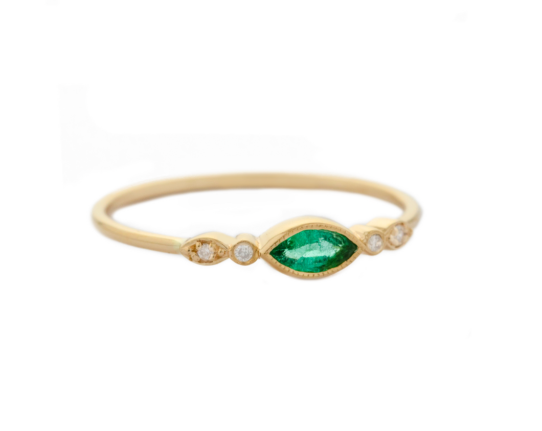 Celine Doust Emerald & Diamond Ring