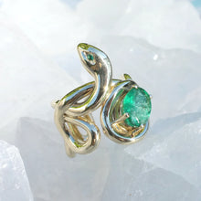Load image into Gallery viewer, Elisabeth Bell Emerald Snake Ring