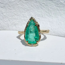 Load image into Gallery viewer, Elisabeth Bell Pear Emerald Ring