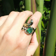 Load image into Gallery viewer, Elisabeth Bell Emerald Snake Ring