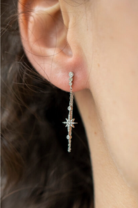 Celine Daoust Stars & Universe North Star White Gold Chain Earrings