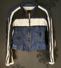 Load image into Gallery viewer, Artico Navy Leather Motorcycle Jacket
