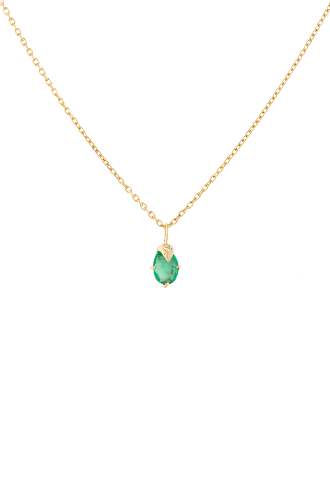Celine Daoust Emerald Diamond Claw Necklace
