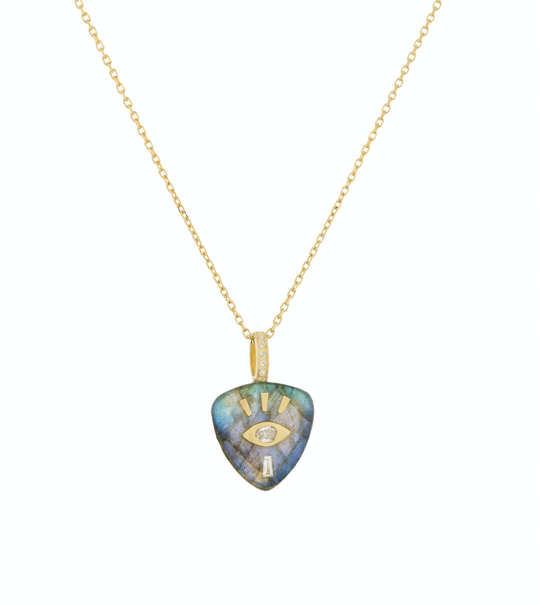 Celine Daoust Labradorite Evil Eye Diamond Necklace