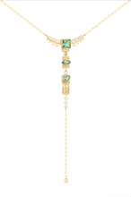 Load image into Gallery viewer, Celine Daoust Blue/ Green Tourmaline &amp; Diamonds Lariat Totem Necklace
