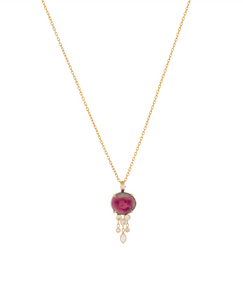 Celine Daoust Tourmaline & Dangling Diamonds Jellyfish Necklace