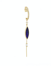 Load image into Gallery viewer, Celine Daoust 14k Gold Opal &amp; Dangling Diamond Earrings
