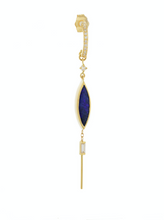 Load image into Gallery viewer, Celine Daoust 14k Gold Opal &amp; Dangling Diamond Earrings
