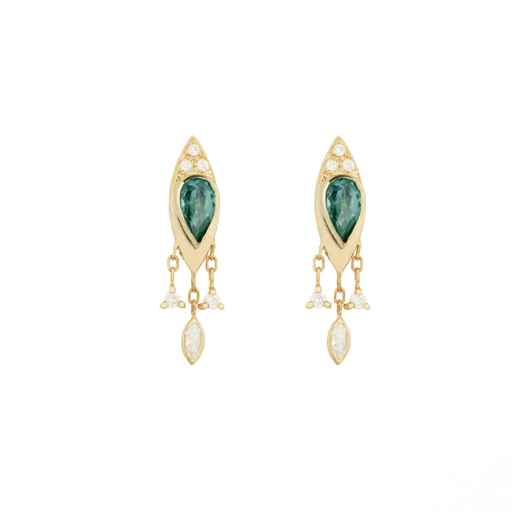 Celine Daoust Pear Tourmaline Diamond Earrings