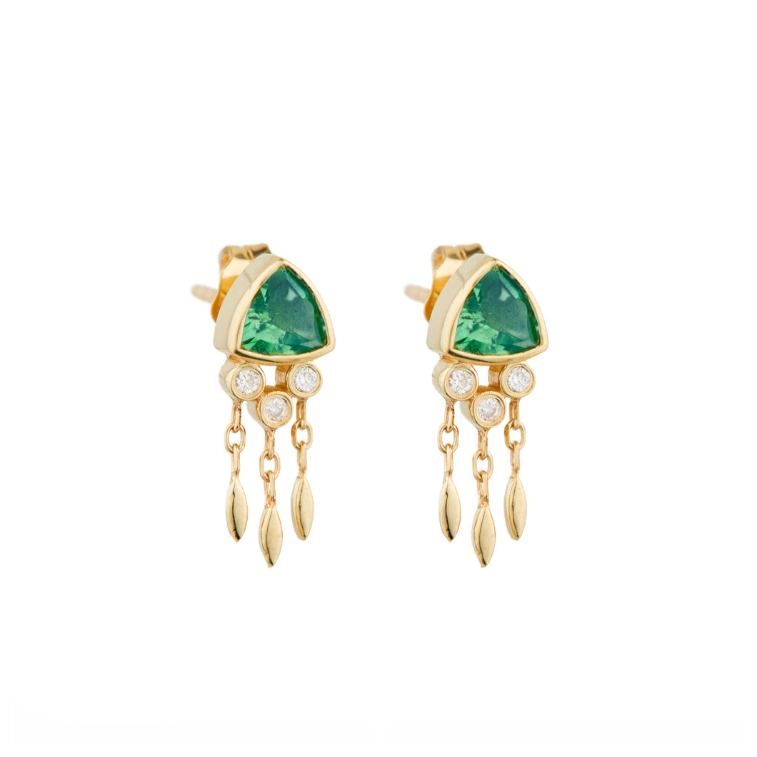 Celine Daoust Triangle Tourmaline Diamond Earrings