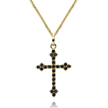 Load image into Gallery viewer, 14k Black Diamond Gothic Cross Pendant
