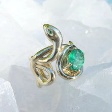 Load image into Gallery viewer, Elisabeth Bell Emerald Snake Ring
