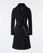 Load image into Gallery viewer, Wool Cashmere Blend Coat with Leather Belt
