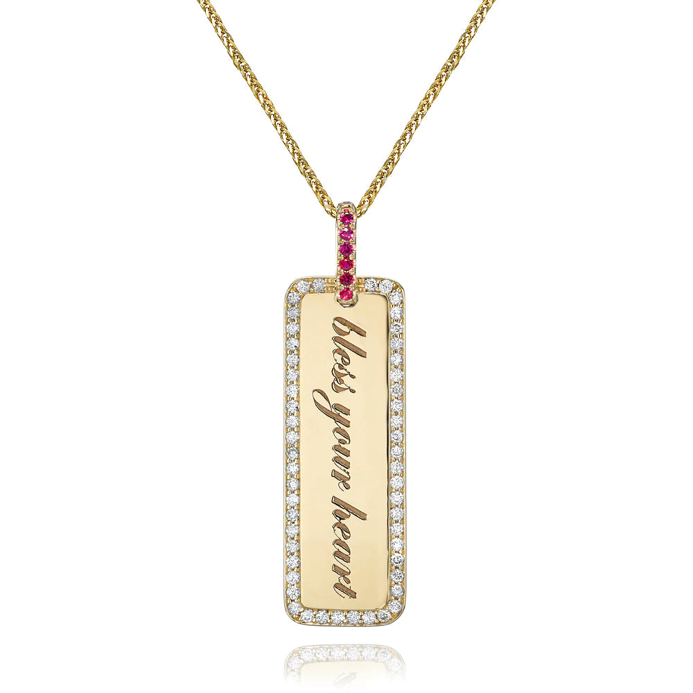 14k Bless Your Heart Memento Tag