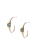 Load image into Gallery viewer, 14k Opal Mini Hoops
