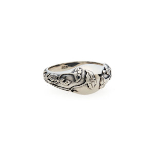 Sterling Silver  Nouveau Poppy Dome Ring