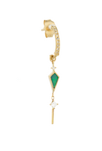 Load image into Gallery viewer, Celine Daoust 14k Gold Opal &amp; Dangling Diamond Earrings

