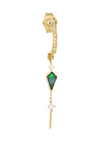 Load image into Gallery viewer, Celine Daoust 14k Gold Opal &amp; Dangling Diamond Earrings

