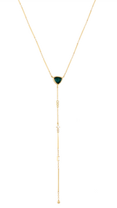 Celine Daoust One of a Kind 14k Gold Dark Blue Tourmaline & Diamond Lariat