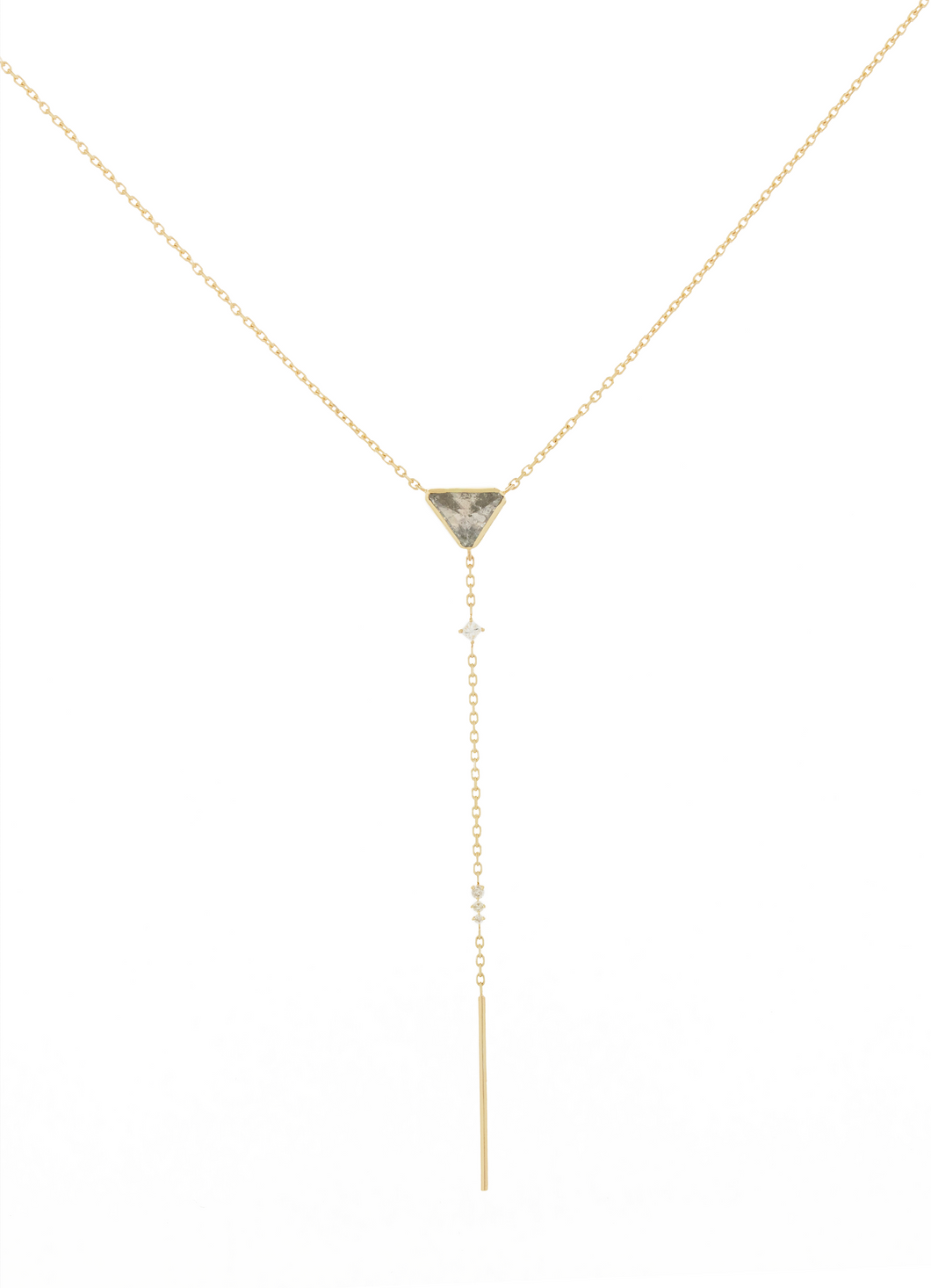 Celine Daoust Grey Diamond & Diamonds Lariat Necklace