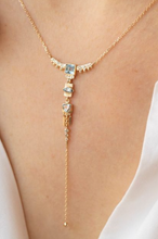 Load image into Gallery viewer, Celine Daoust 14k Gold Aquamarine Diamond Totem Necklace
