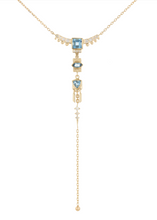 Load image into Gallery viewer, Celine Daoust 14k Gold Aquamarine Diamond Totem Necklace
