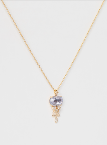 Celine Daoust 14k Gold Lilac Sapphire Dangling Diamond Jellyfish Necklace
