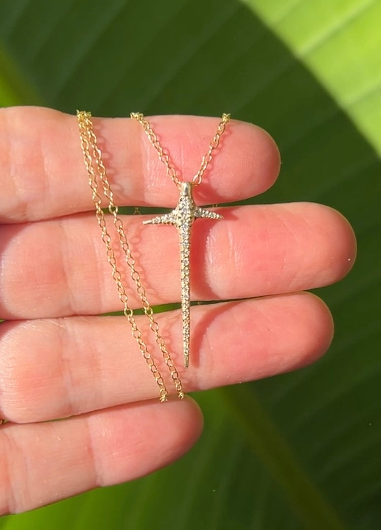 Elisabeth Bell Full Diamond Baby Thorn Necklace