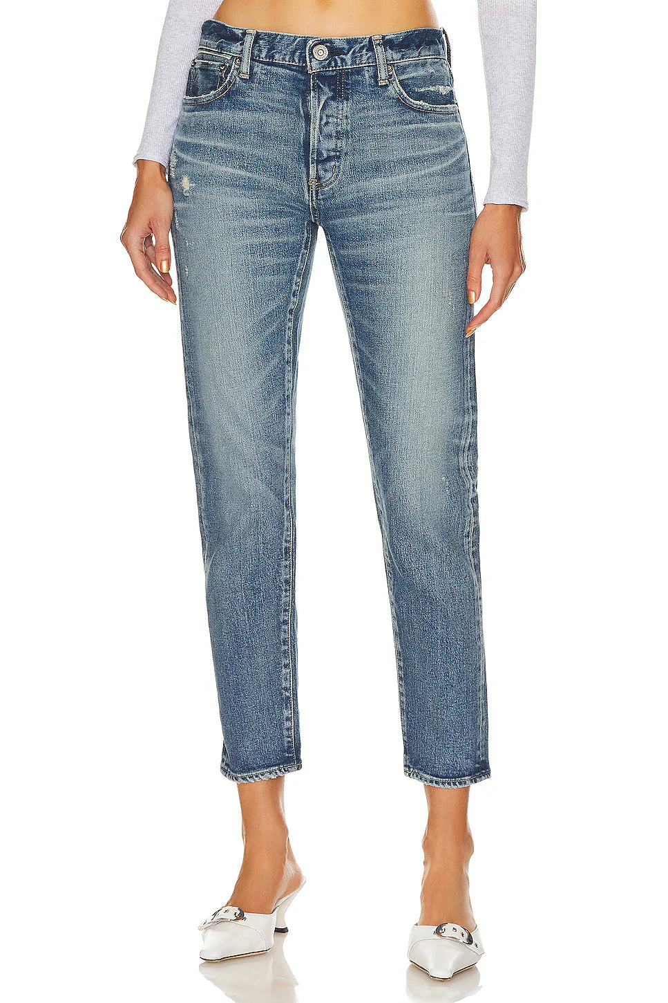 Moussy Avenal Tapered Mid Rise Jeans