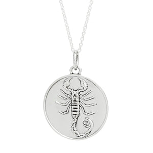 Sterling Silver Zodiac Necklace - Scorpio