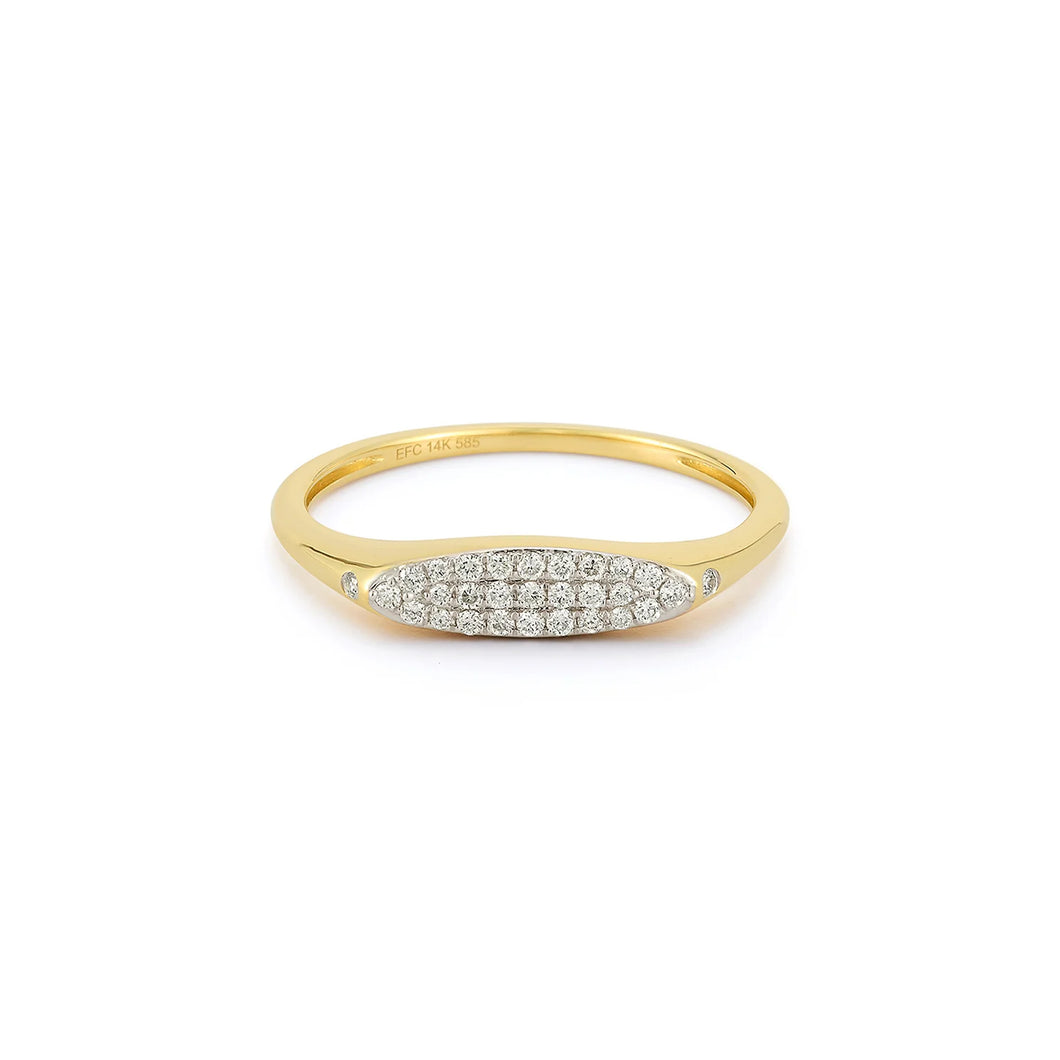 14k Gold Pavé Diamond Treasure Ring