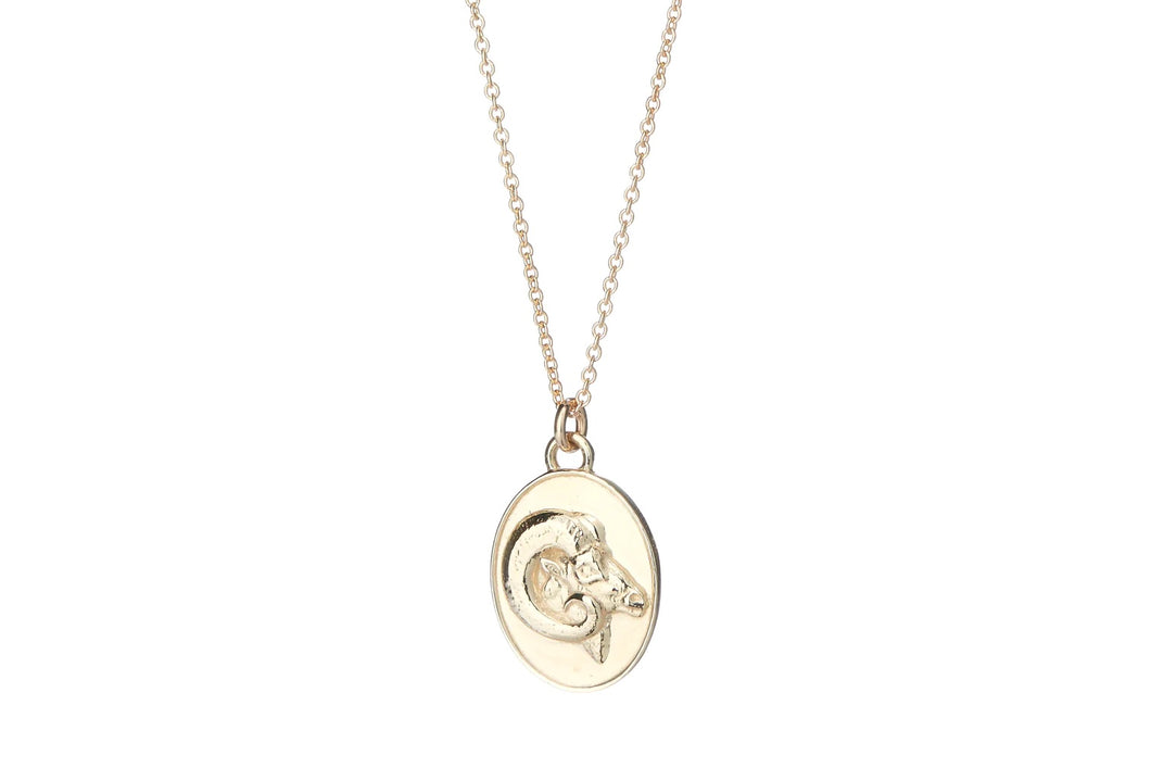 14k Gold Zodiac Necklace - Aries