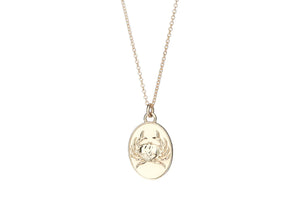 14k Gold Zodiac Necklace - Cancer