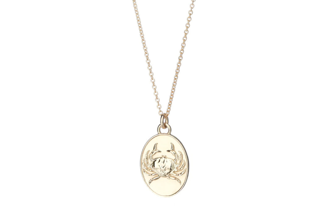 14k Gold Zodiac Necklace - Cancer