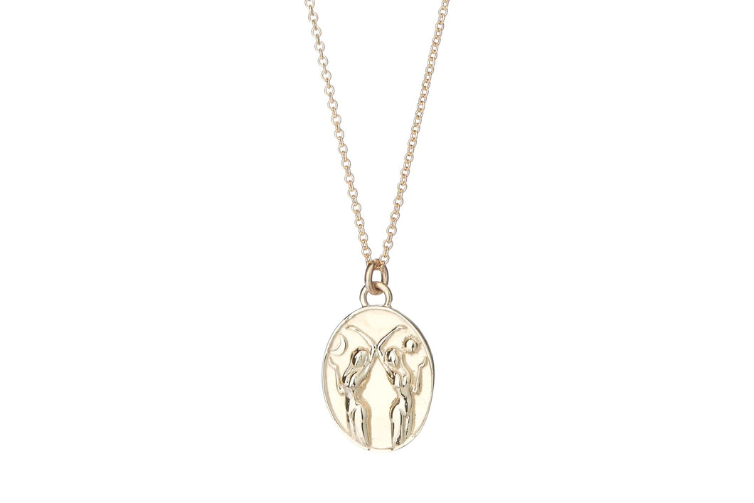 14k Gold Zodiac Necklace - Gemini