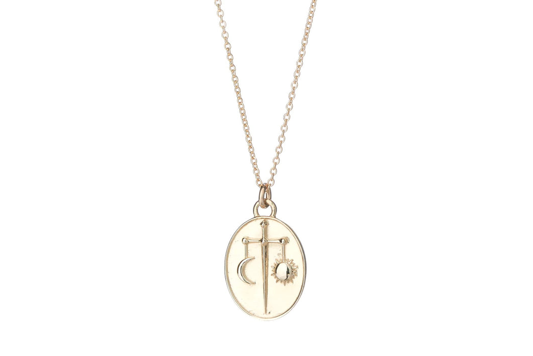 14k Gold Zodiac Necklace - Libra