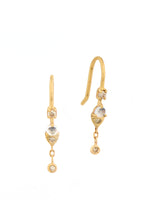 Load image into Gallery viewer, Celine Daoust Constellation Moonstone &amp; Dangling Diamonds Dormeuse Earrings
