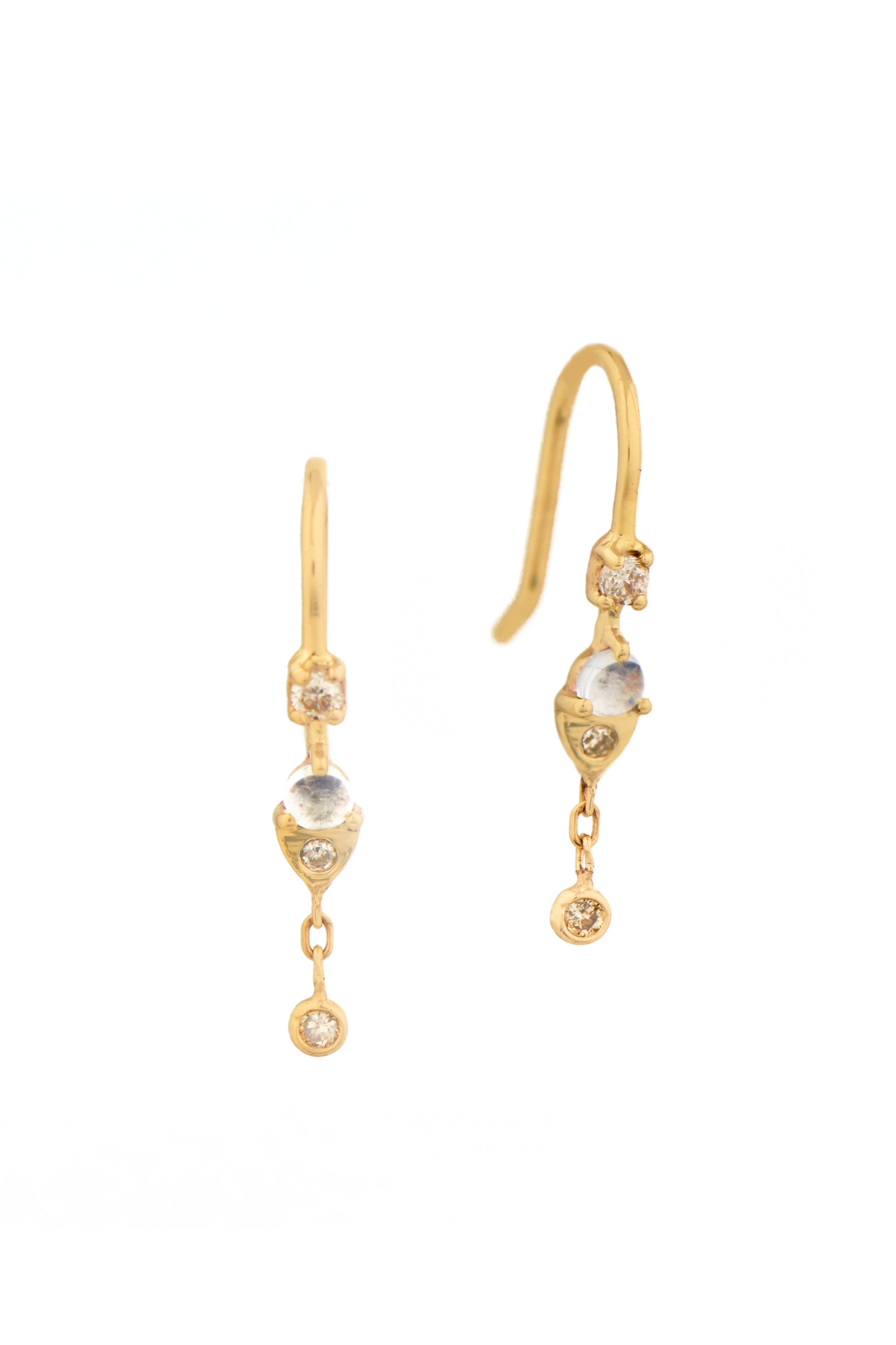 Diamonds Hoop & Dangling Diamond Earrings - Celine Daoust - Celine Daoust