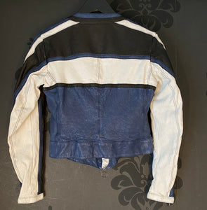 Artico Navy Leather Motorcycle Jacket