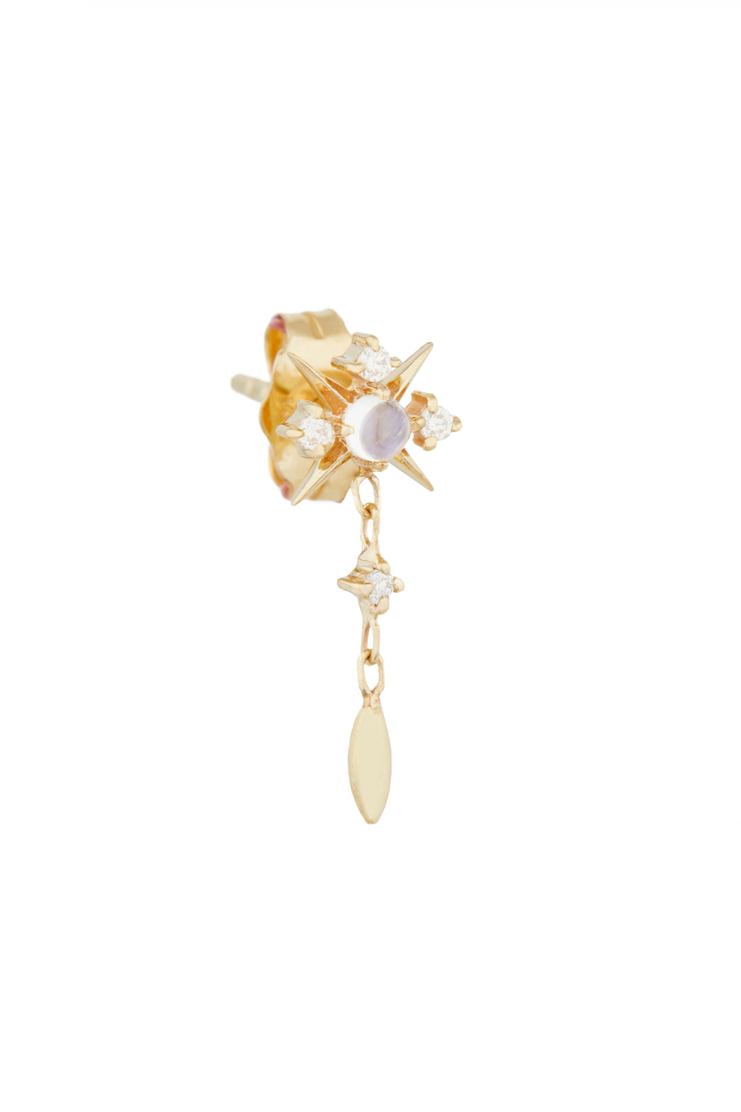 Celine Daoust Moonstone & Diamond Starburst Single Stud