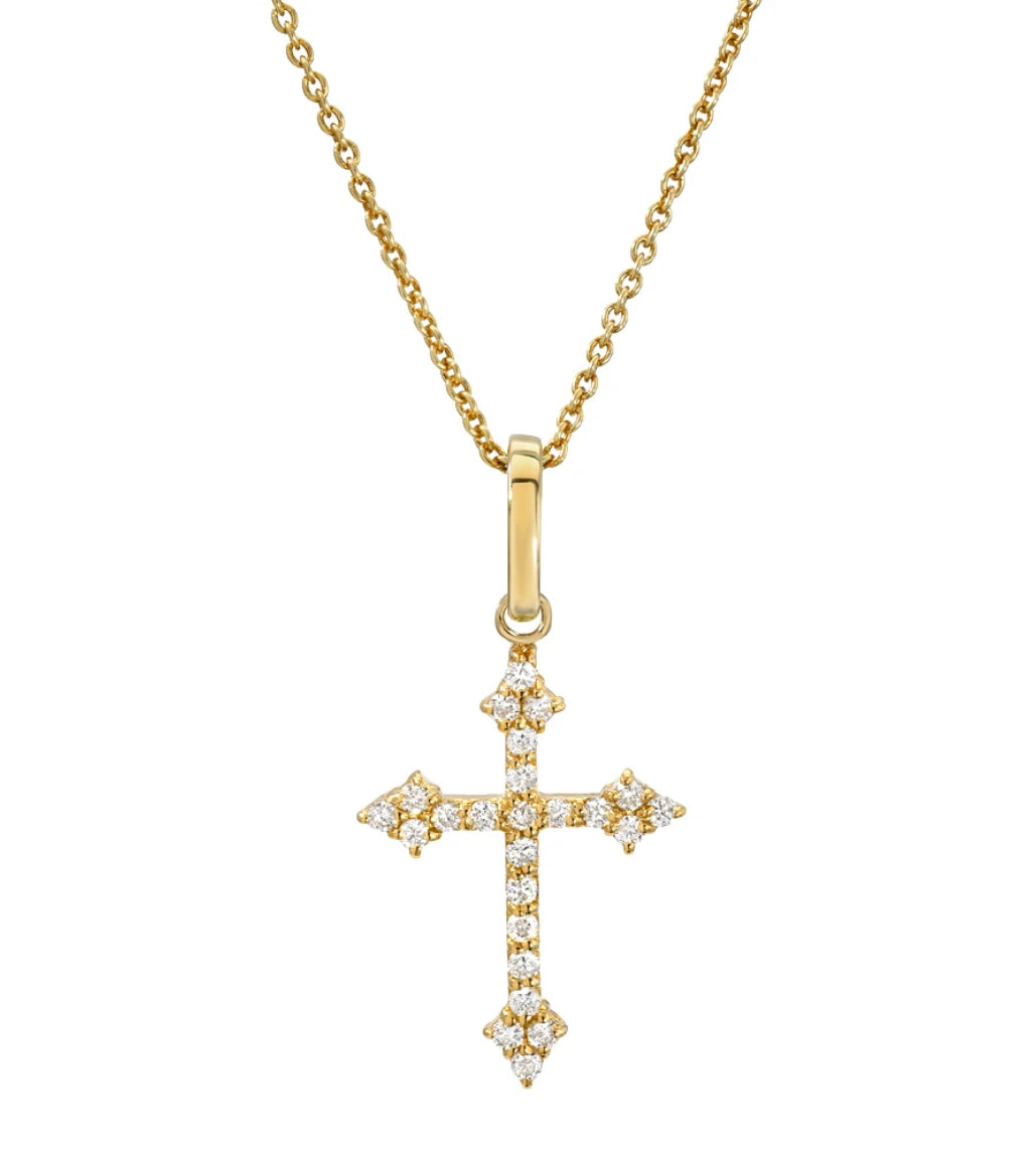 Dru Jewelry Diamond Gothic Cross Necklace