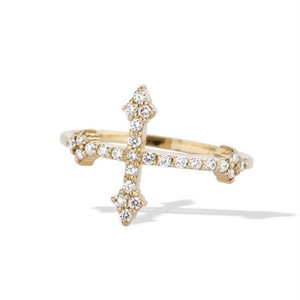 Dru Cross Your Fingers Ring w/ Diamonds