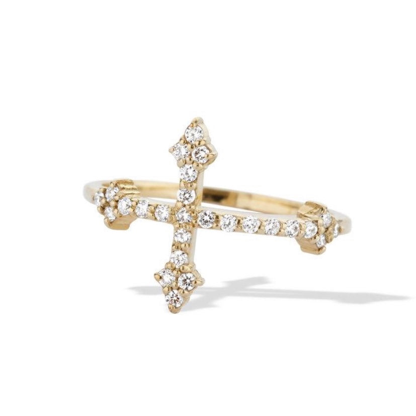 Dru Cross Your Fingers Ring w/ Diamonds
