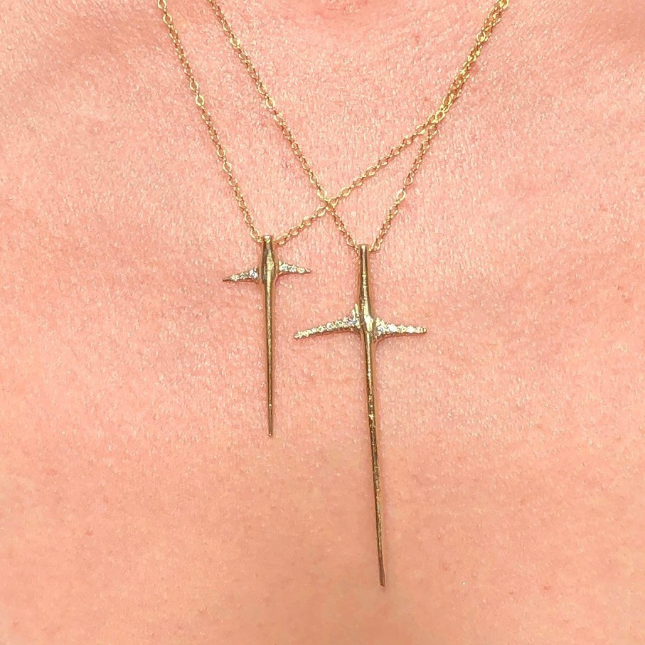 Primal Silver Sterling Silver Antiqued Thorn Cross Pendant with 18-inch  Cable Chain - Walmart.com