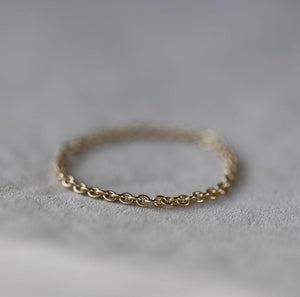 14k Gold Chain Ring