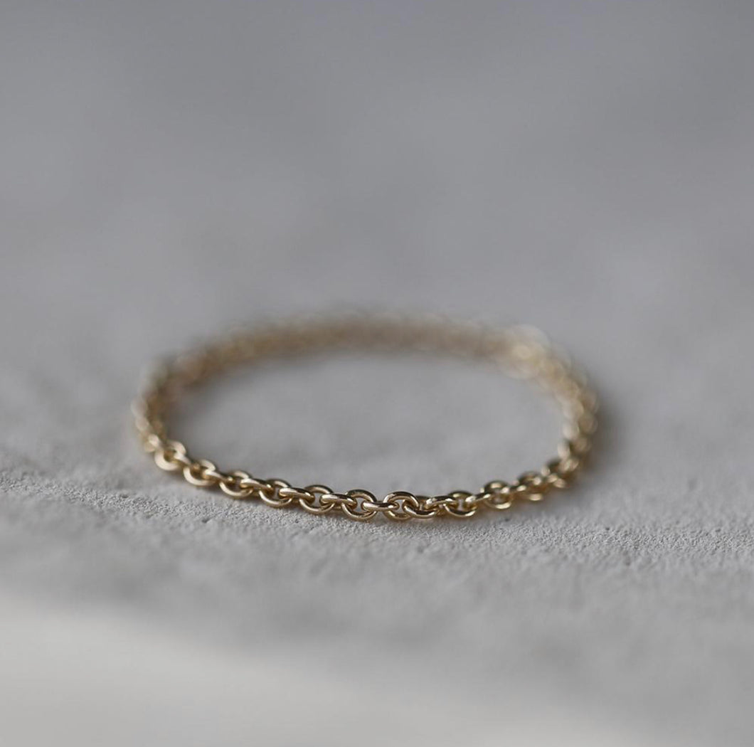 14k Gold Chain Ring