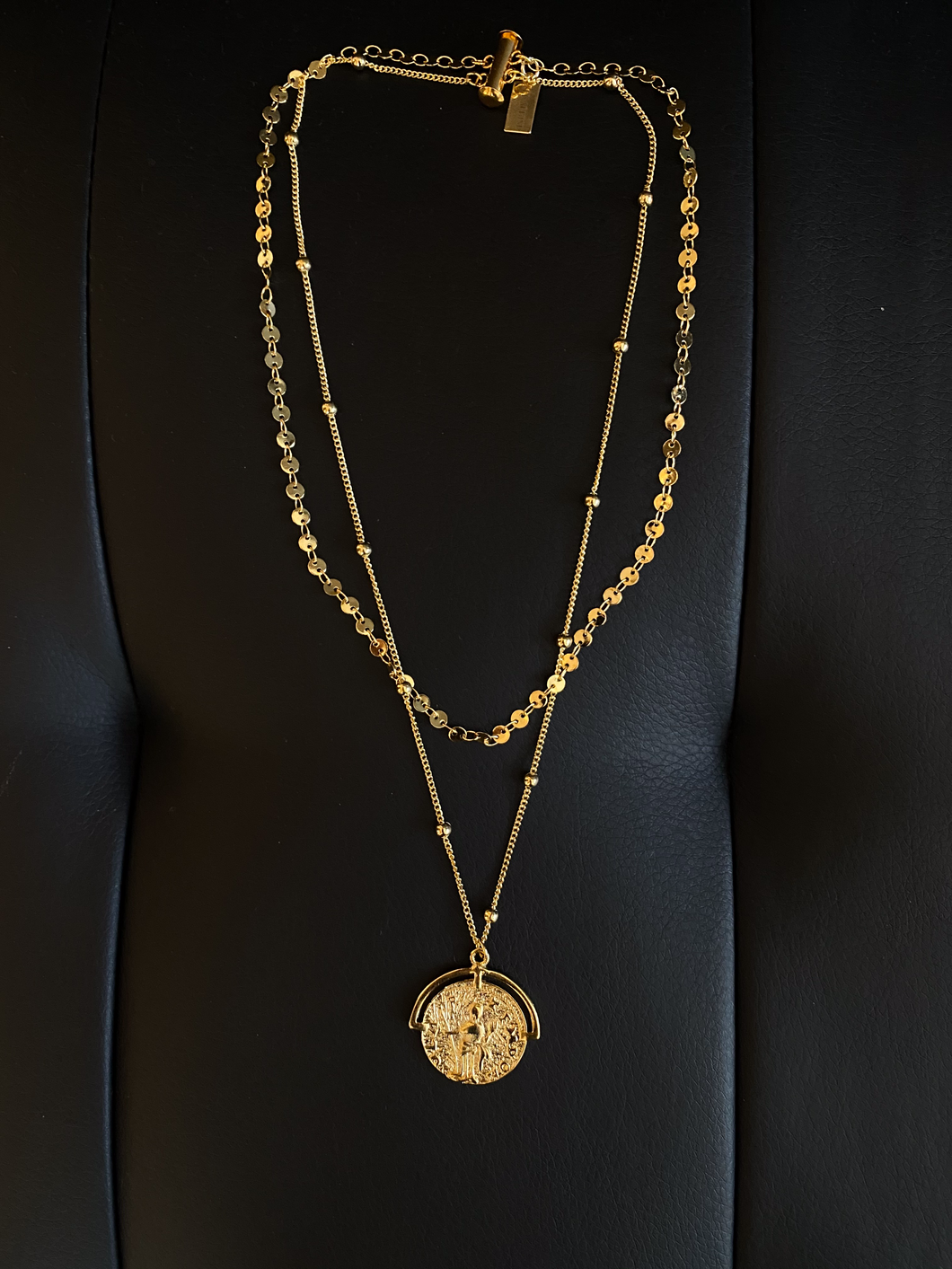 Seraphine Design Double Chain Coin Necklace